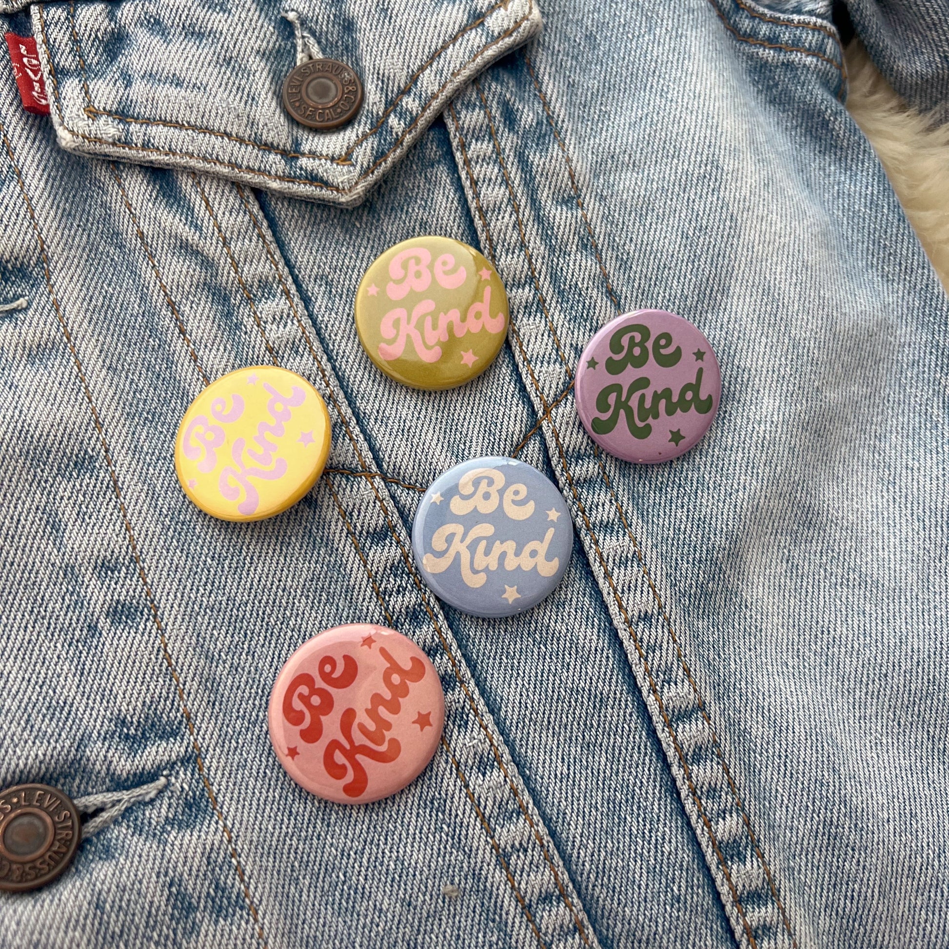 Positive Buttons Set of Pins For Backpacks Kindness Lapel Pins Be Kind  Button Gift Set 10 Pack 1 Inch 10P11-2A : Handmade Products 