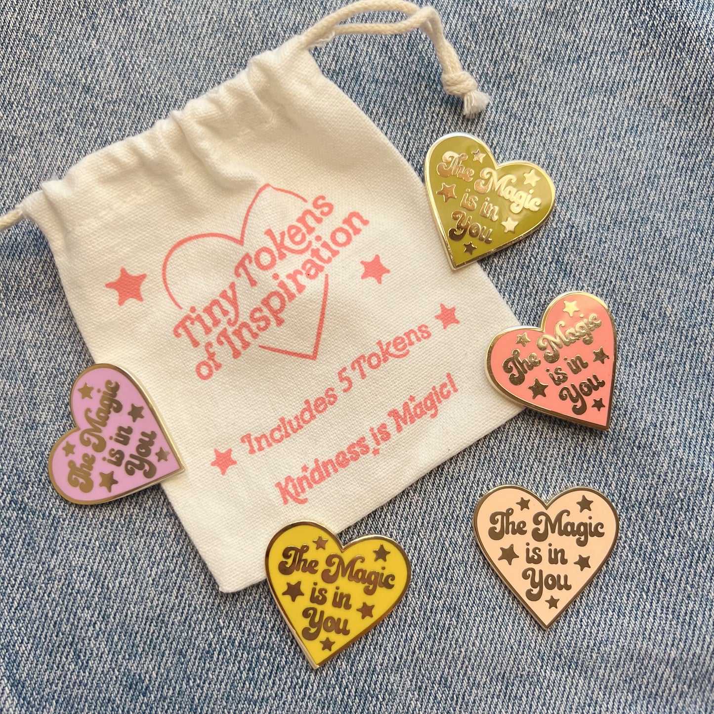 Inspirational Tokens - The Magic is in You Heart - Set of 5