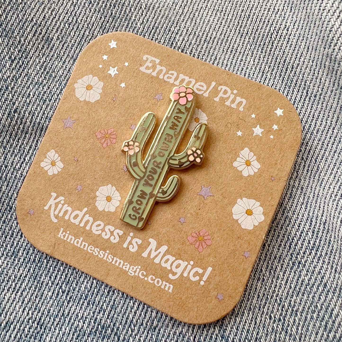 Grow Your Own Way Cactus Enamel Pin